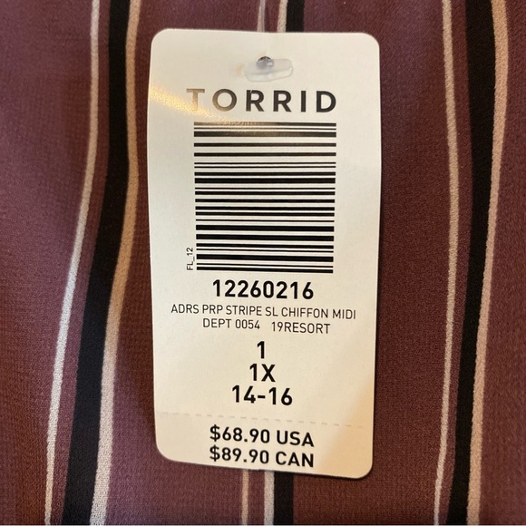 Torrid Mauve and White Striped Dress - Picture 4 of 8
